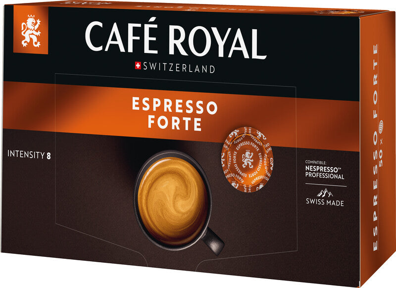 Café Royal Kaffeepads Espresso Forte – für Nespresso Professional – Intensität 8 – 50 Pads