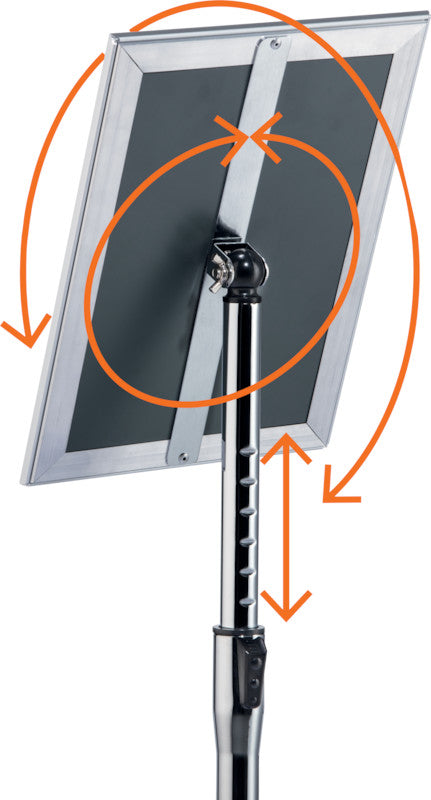 Durable Infoständer – für A4 Hoch-/Querformat, 1 Fach, silber, Metall, 250×250×1205 mm