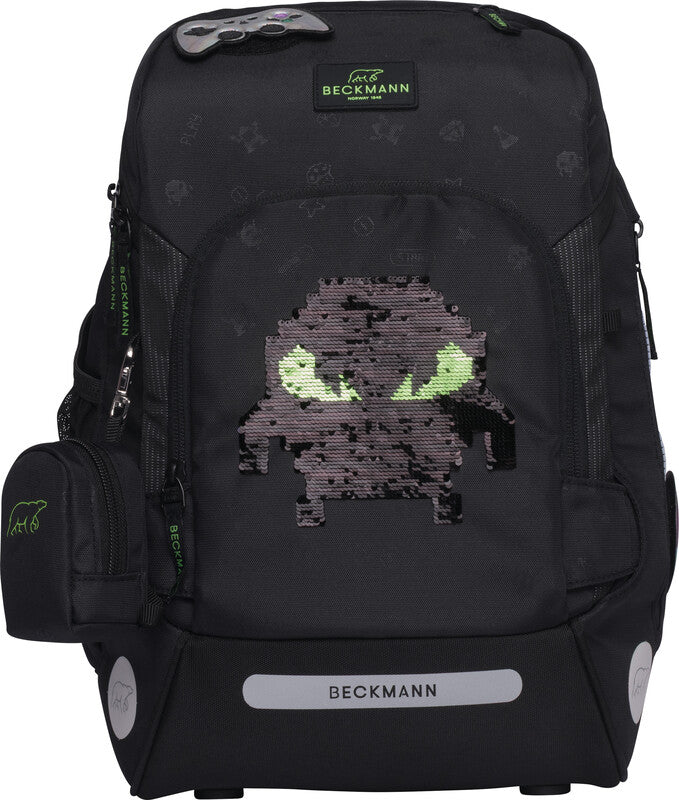 Beckmann Schulrucksack Active Air Flx – Pixel – 26,0×39,0×22,0 cm – aus recyceltem PET
