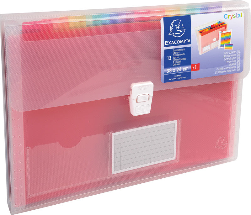 Exacompta Sammelmappe für A4, Kunststoff, transparent, mit Druckknopf