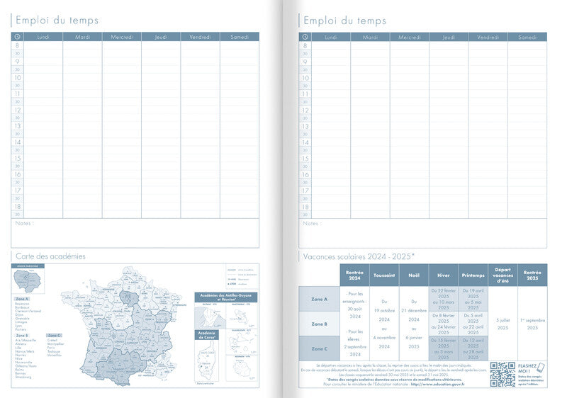 Clairefontaine Wochenplaner – 1 Woche/2 Seiten, geheftet, A4, Aug–Jul, 2025/2026, sortiert, PEFC