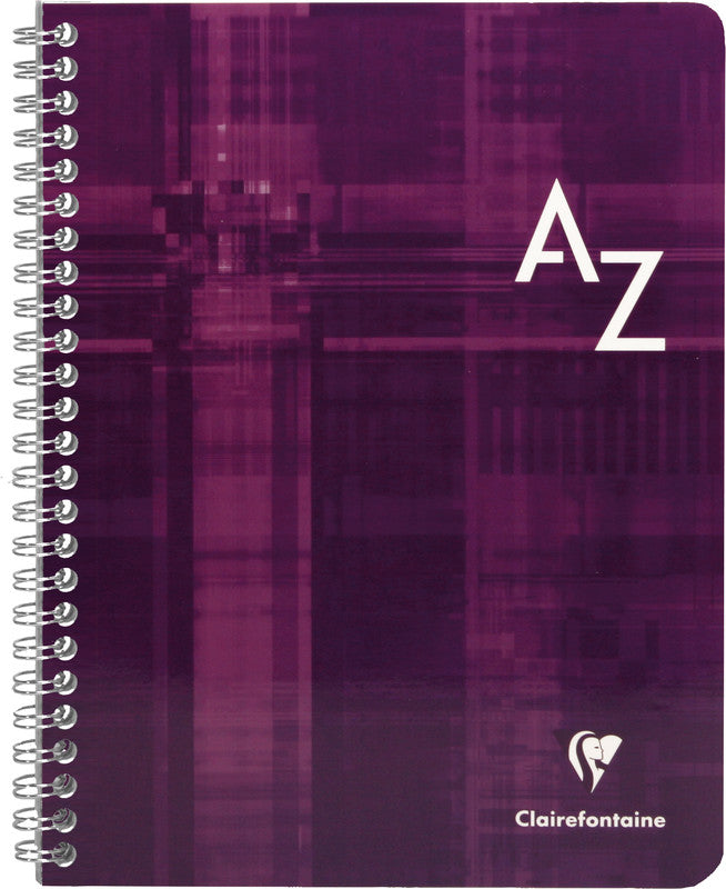 Clairefontaine Spiralheft Register A–Z, 170 × 220 mm, Spiralbindung, Karton, 50 Blatt, 90 g/m² – sortiert