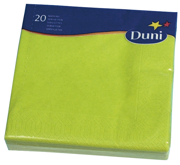Duni Servietten – 33 × 33 cm – 3-lagig, Tissue, Kiwi – 20 Stk., FSC