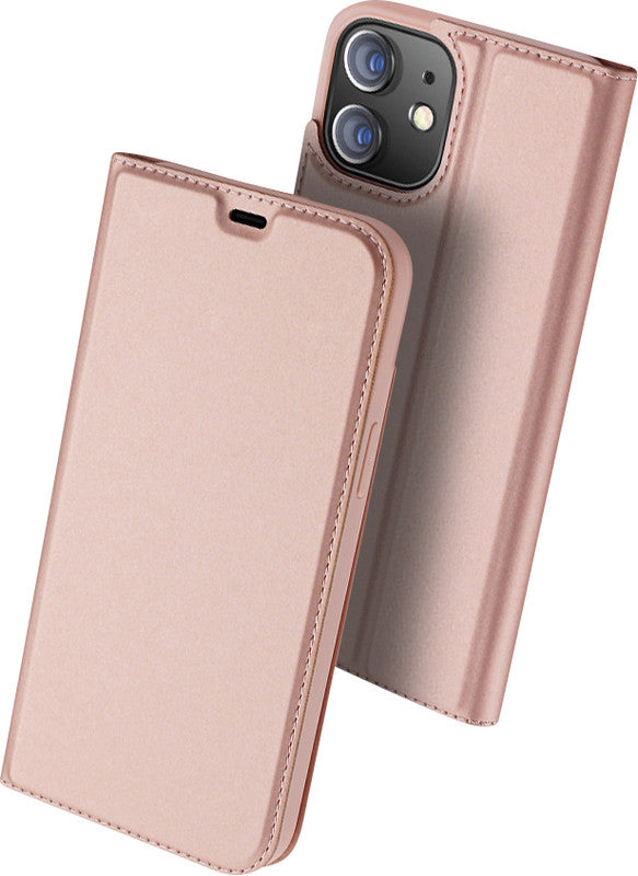 Dux Ducis Booklet-Hülle – für Apple iPhone 12/12 Pro – Roségold – mit Kartenfach, Magnetverschluss
