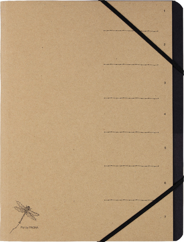 Pagna Sammelmappe für A4, Karton, Natur, mit Gummizug