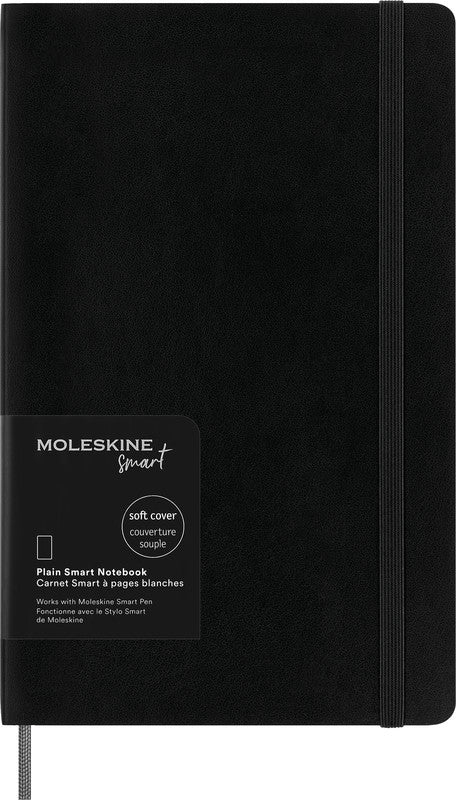 Moleskine Notizbuch, blanko, Leimbindung, Softcover, 176 Seiten, 100 g/m² – schwarz, für MOLESKINE Notes App