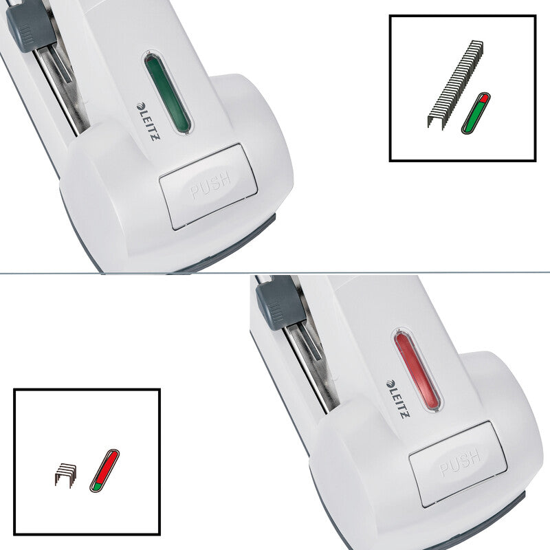 Leitz 5553 – Hefter, 120 Blatt, für 23/15XL, Flat-Clinch, verstellbarer Papieranschlag, Einlegetiefe 56 mm
