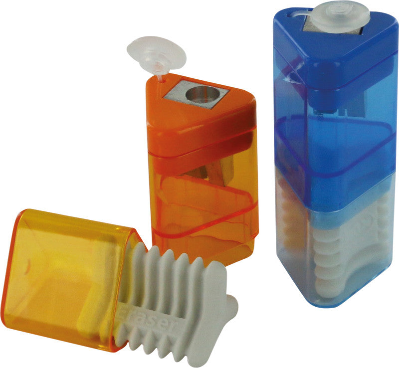 Kum Spitzer – manuell, 1-Loch, mit Behälter, für Blei- & Buntstifte Ø 8 mm, Kunststoff, assortiert