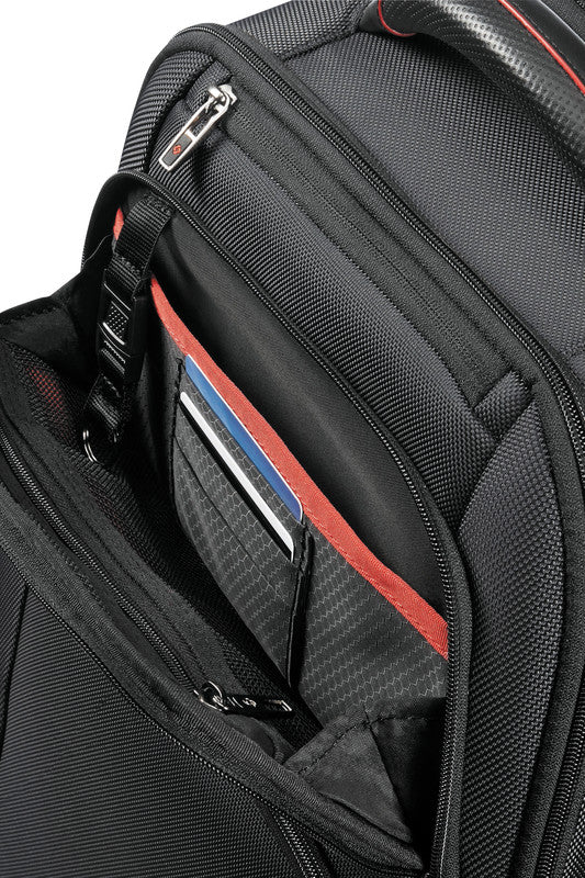 Samsonite Pro-DLX 5 3V Notebook-Rucksack – 29/34 l, RFID-Fach, Aufsteckfunktion, Nylon, Schwarz