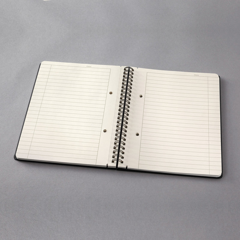 Sigel Spiralblock A5, liniert, Spiralbindung, Hardcover, 80 Blatt, 2-fach gelocht, perforiert – schwarz