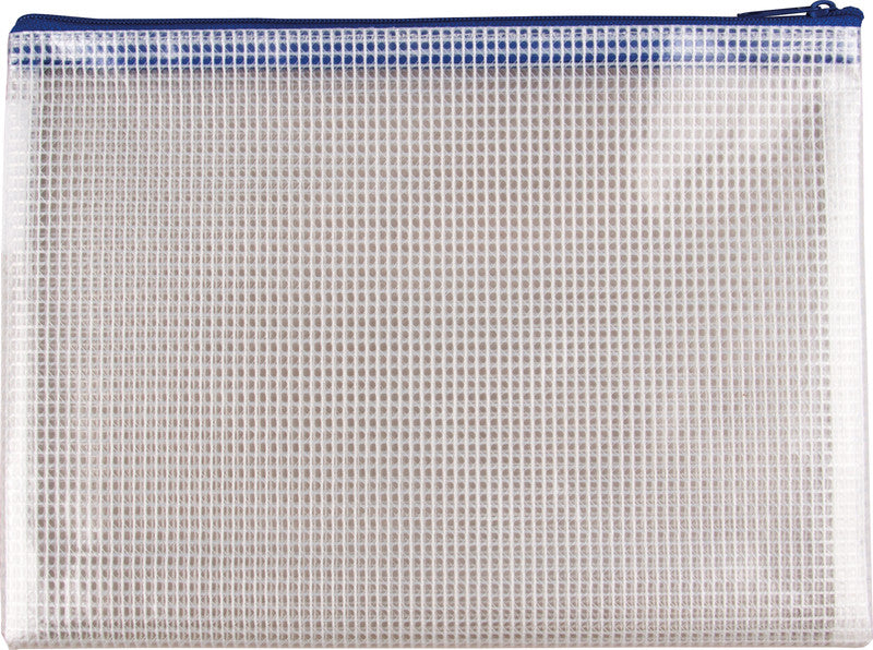 Q-connect Reissverschlusstasche – 247 × 183 mm, Kunststoff, Blau – 8 Stück