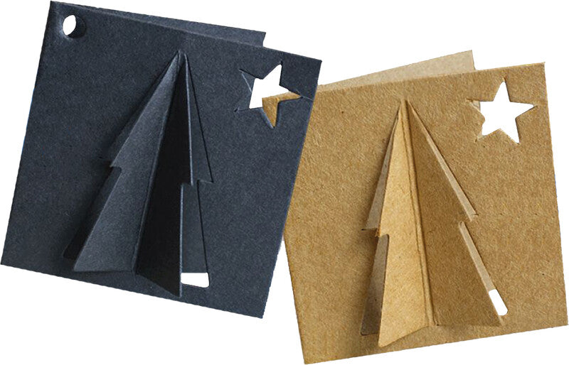 Pilot Bastelset Geschenkanhänger Tannenbaum – 4 Pigmentmarker, 5 Kraftpapiervorlagen – 180 × 105 × 40 mm
