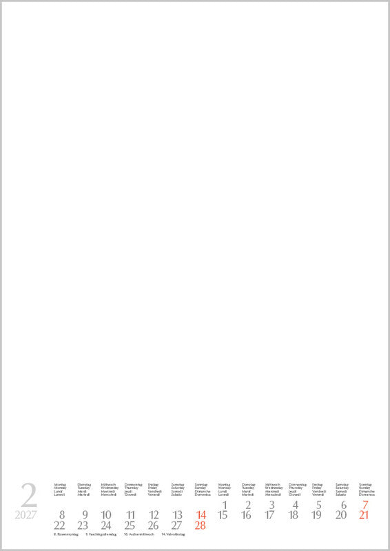 Korsch Bastelkalender Foto Malen Basteln 2027 – 21 × 29,7 cm – mit Tagesfeldern, mit Aufhänger