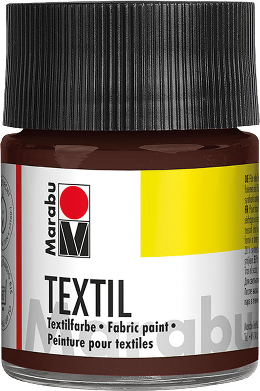 Marabu Stoffmalfarbe – Dunkelbraun, 50 ml, für Textilien