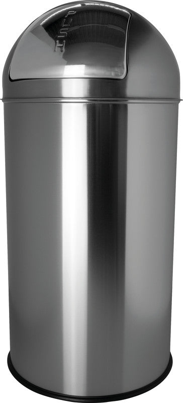 Helit Abfallcontainer – 30 l – mit Deckel – Edelstahl – Ø 314 × H 650 mm