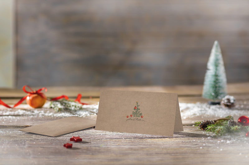 Sigel Weihnachtsgrusskarte (Äpfel) – 220 × 110 mm – mit Umschlägen, für Inkjet/Laser/Kopierer, 10er Pack