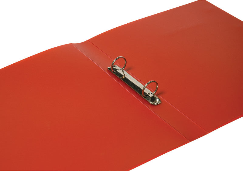 Q-connect Zeigebuch – A4 Hochformat – 2-Ring, Ø 25 mm, Rücken 30 mm – Rot, Kunststoff