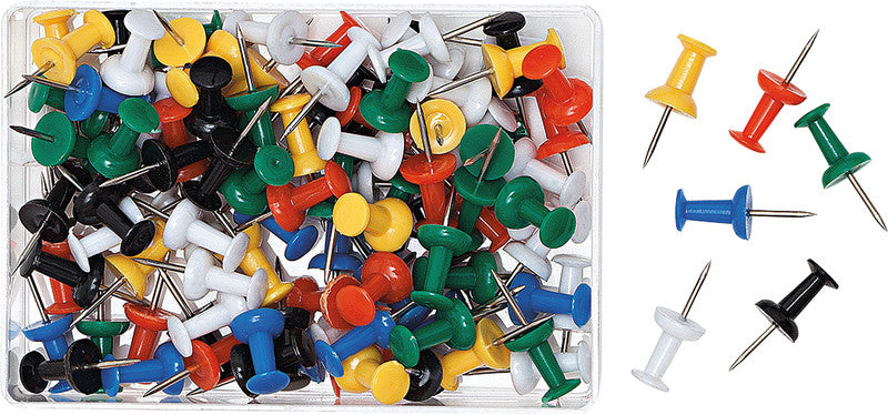Wedo Pinnnadeln – Kunststoff, Ø 10 mm, Länge 12 mm, farbig sortiert – 100 Stück
