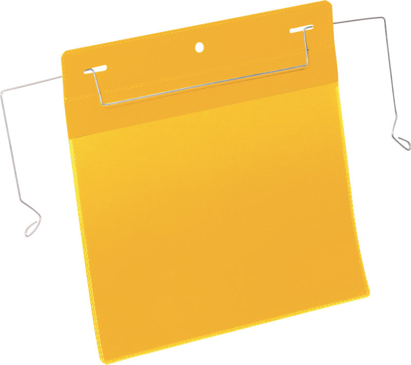Durable Kennzeichnungstaschen – 210 × 148 mm, gelb, Kunststoff, wiederablösbar