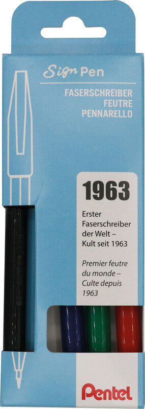 Pentel Filzstifte, Strichbreite 2 mm, 4 Farben