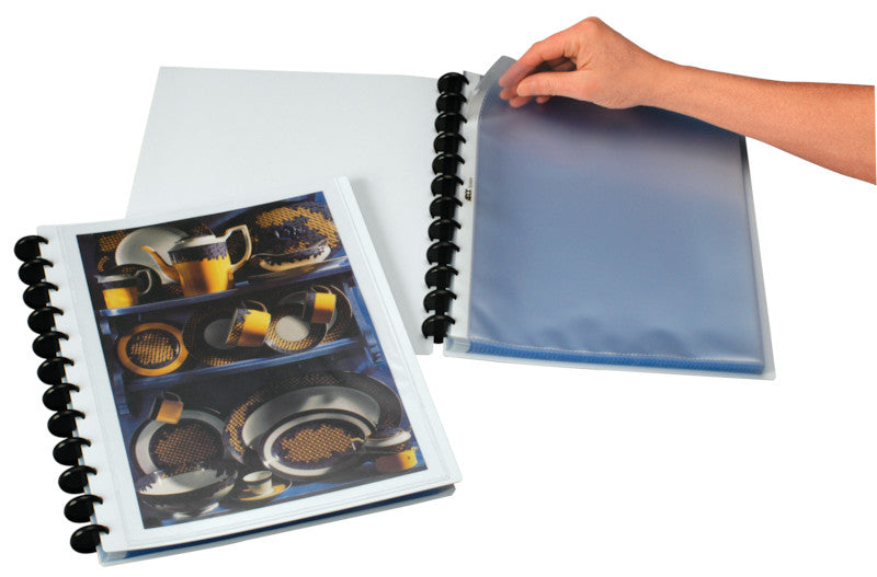 Adoc Personal-Ex Aurora Sichtbuch – 40 Sichttaschen, A4, austauschbar, genarbt, antireflex, weiss, Kunststoff