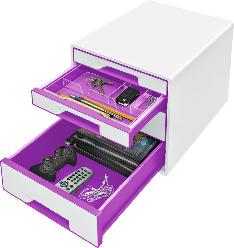 Leitz WOW Cube Archivschachtel – violett, metallisch, Kunststoff (PS)