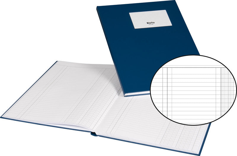 Biella Geschäftsbuch A4, liniert, Fadenheftung, Karton, 80 Seiten, 100 g/m² – blau