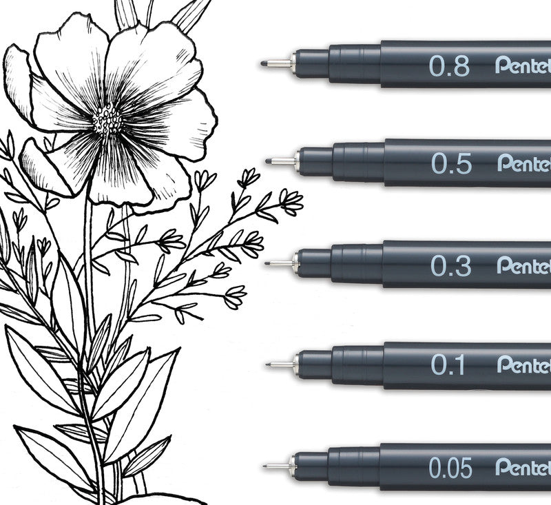 Pentel Pointliner Fineliner 0,5 mm – schwarz – wasserfest