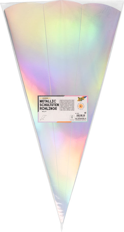 Folia Schultüten-Rohlinge – 5 Stück – mehrfarbig – Ø 200 × 680 mm
