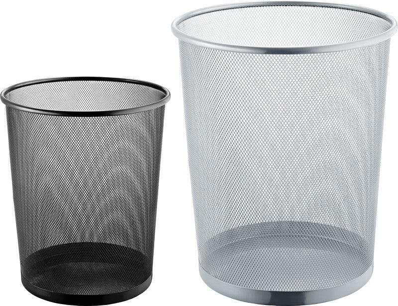 Helit Papierkorb The Circle Network Mesh – 15 l – Stahl, Silber – Ø 267 × H 280 mm