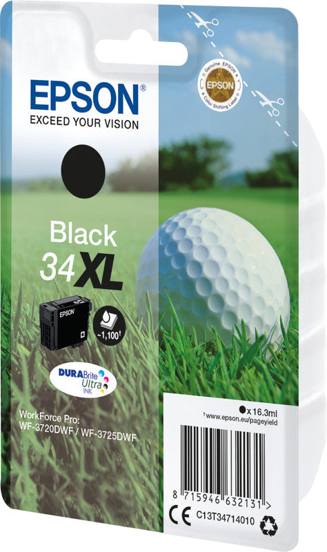Epson Tintenpatrone 34XL, Schwarz – für Tintenstrahldrucker und Multifunktionsgeräte
