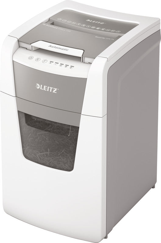 Leitz Aktenvernichter mit Autofeed 150 Blatt, DIN P-4, Partikelschnitt 4 × 30 mm, 8 Blatt, 44 l
