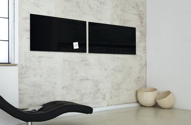 Sigel Whiteboard – 130 × 55 cm, Glas, magnetisch, Wandmontage, inkl. Magnete, Montagesatz, Magnetwürfel