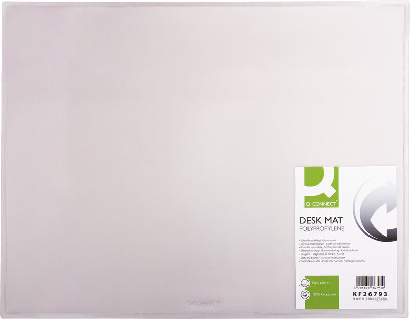 Q-CONNECT Schreibunterlage – Transparent – 630 × 500 mm – PP, rutschfest