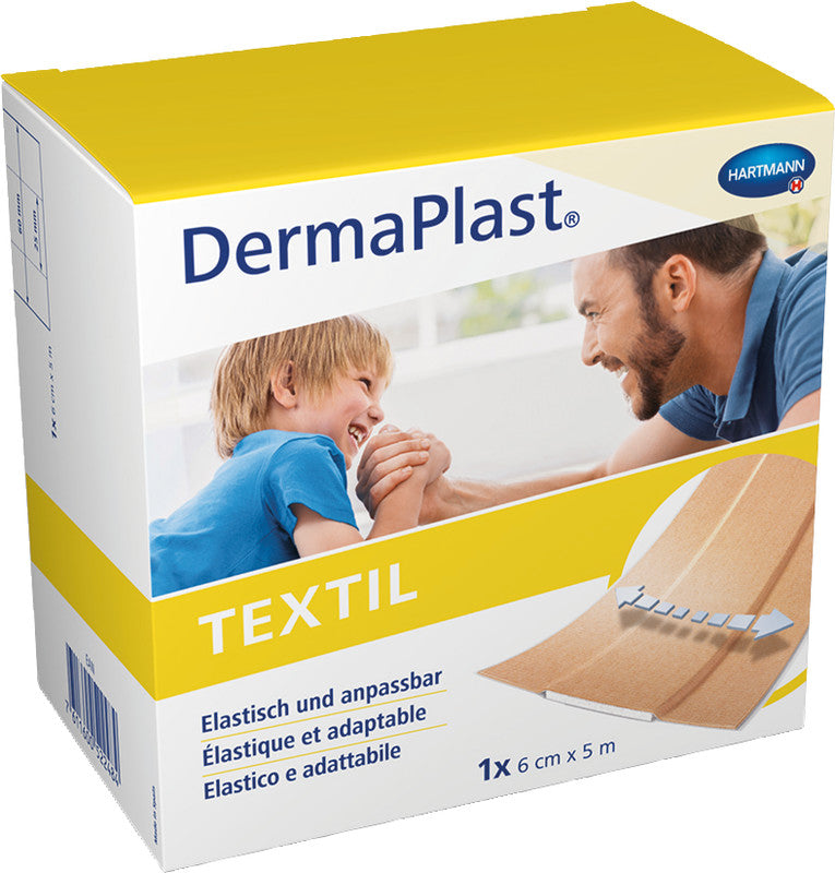 DermaPlast Pflaster für Wunden – zuschneidbar, hypoallergen – braun – 60 × 5000 mm