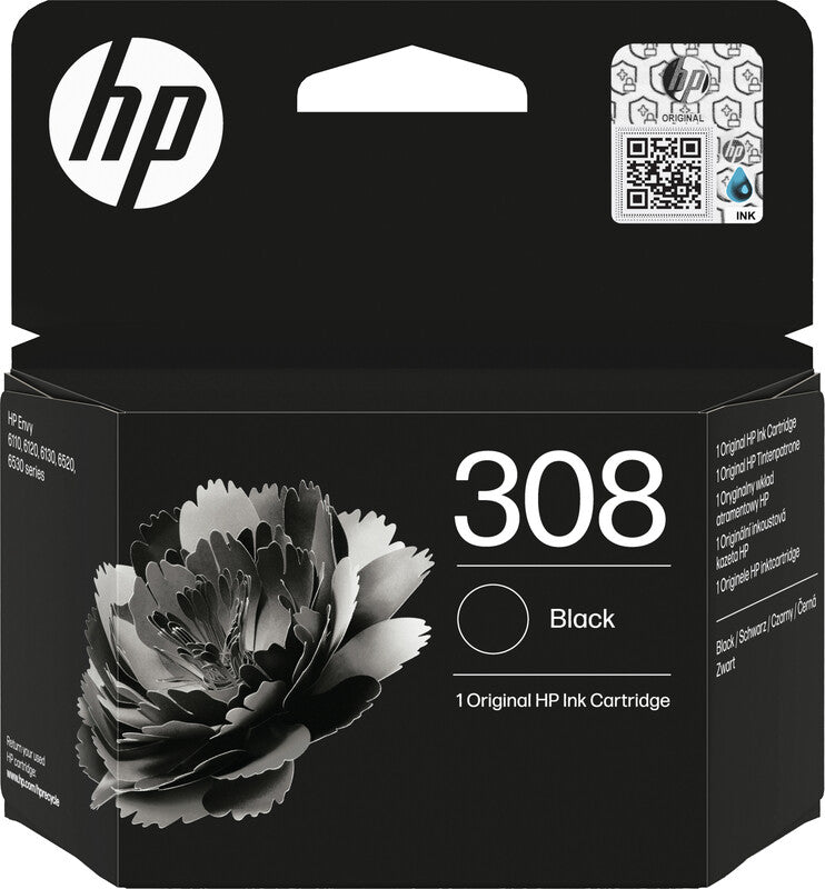 HP Tintenpatrone 308, Schwarz, 160 Seiten – für Tintenstrahldrucker/Multifunktionsgeräte