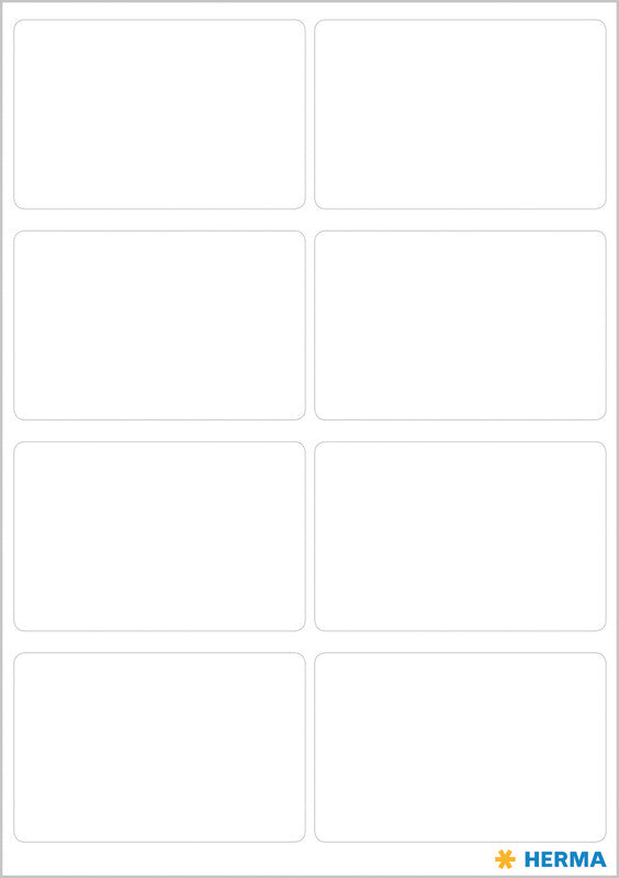 HERMA Vario Schuletiketten – 26 × 40 mm, Abgerundete Ecken, 56 Stk, 7 Bogen, Papier, Permanent Haftend
