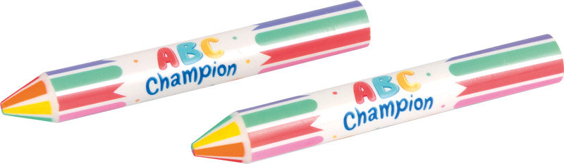 Trendhaus Radierer Jumbo ABC Champions – für Bleistifte – 16 × 135 × 16 mm – Kunststoff – mehrfarbig