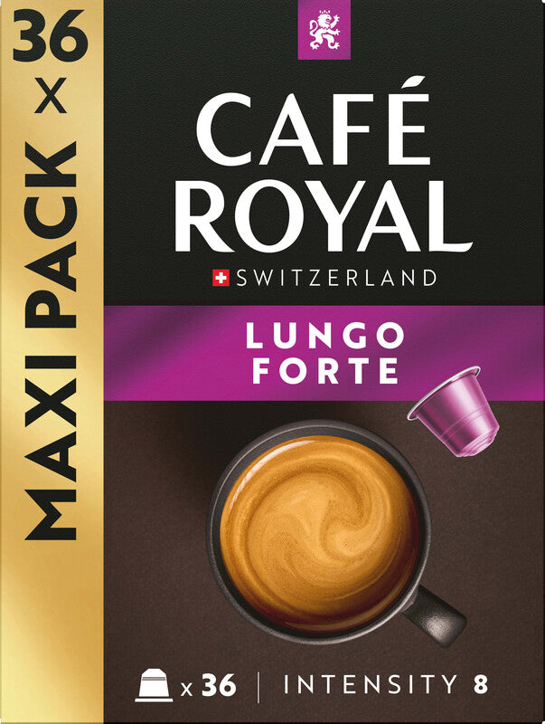 Café Royal Kaffeekapseln Lungo Forte – für Nespresso – Intensität 8 – 36 Kapseln