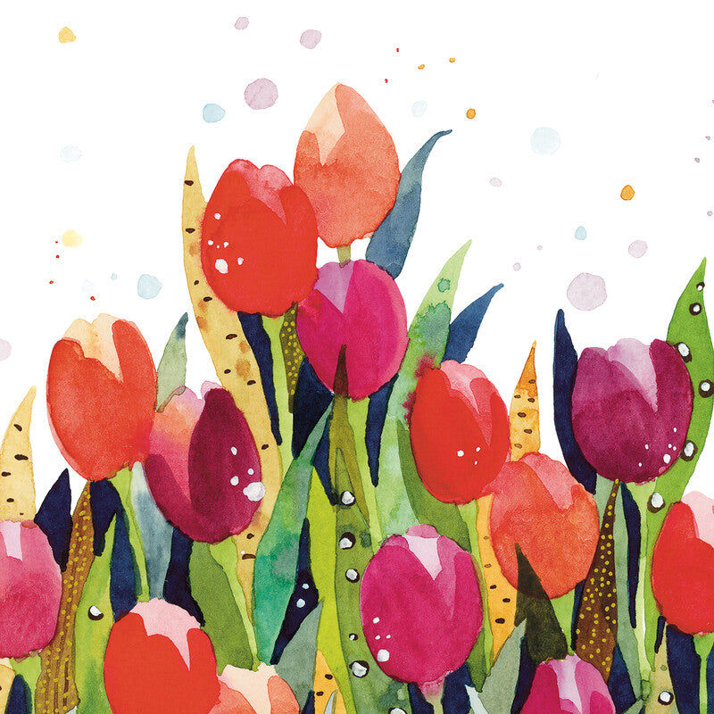 Ppd Servietten Tulip Splash – 33 × 33 cm – 3-lagig, Tissue – 20 Stk.