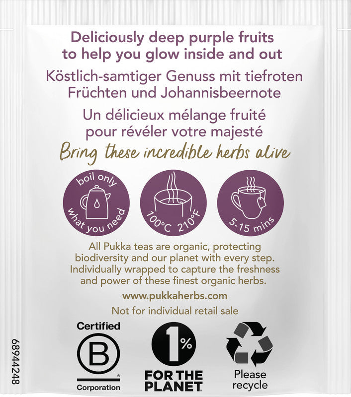 Pukka Blackcurrant Beauty – Teebeutel, Bio-Kräutertee – 20 Beutel