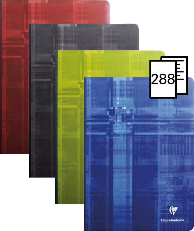 Clairefontaine Notizheft, A4, kariert, Leinenrücken, Karton, 288 Seiten, 90 g/m² – sortiert