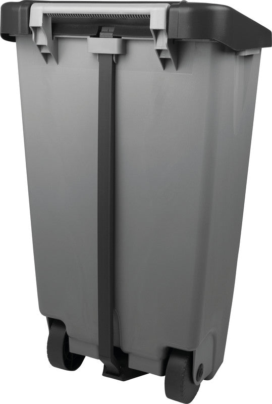 Helit Abfallcontainer – 120 l – mit Deckel – Kunststoff, Grau – B × H × T 510 × 875 × 425 mm