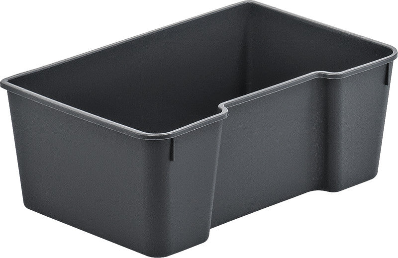 Rotho Aufbewahrungskorb Evo – Kunststoff, Anthrazit, 25,2 × 9,7 × 16,4 cm