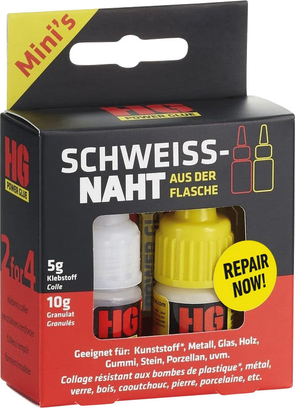 HG Power Glue Klebstoff-Set/Koffer – extra stark, wasserfest, für Haushalt, 5 g + 10 g, −45 bis +115 °C