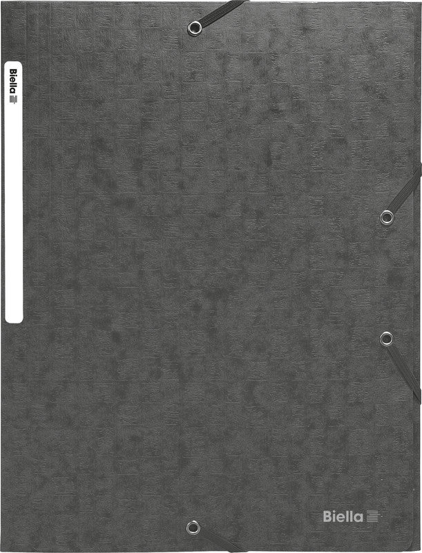 Biella Sammelmappe für A4, Karton, Schwarz, mit Gummizug