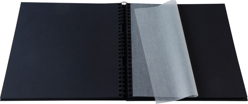 Exacompta Fotoalbum Wiro Graphik – für 320 × 320 mm, schwarz, mit Pergaminzwischenblättern, Karton