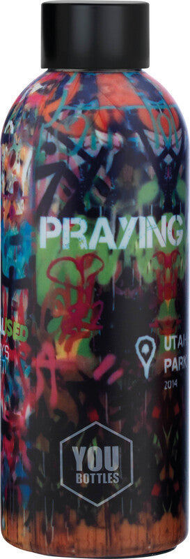 Youbottles Trinkflasche Dual – 5 dl – Edelstahl, isoliert, Schraubverschluss – Banksy Praying Boy