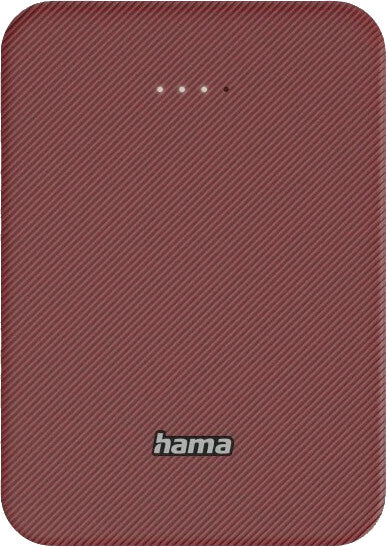 Hama Powerbank 10000 mAh, 1× USB-C, 1× USB-A, Rot