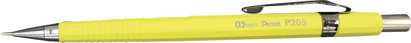 Pentel Sharp P200 Druckbleistift – 0,5 mm, pastellgelb, starres 4 mm Führungsröhrchen